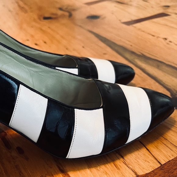 Vintage Christian Dior PVP3922 Pumps Euro 39 B&W Leather 60's - Picture 4 of 12